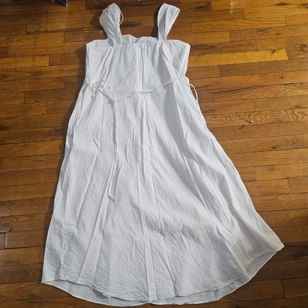 Vince White Linen Blend Maxi Dress Women's Extra Large - Picture 6 of 7